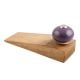 2 Pieces Purple Round Ceramic Wooden Door Stopper